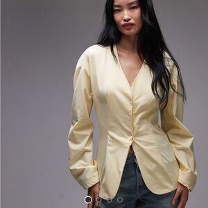 asos design top in butter yellow
